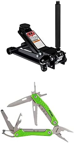 2 Ton Low Profile Quick Rise Steel Floor Jack and 12 in 1 Multitool with Nylon Sheath K2538
