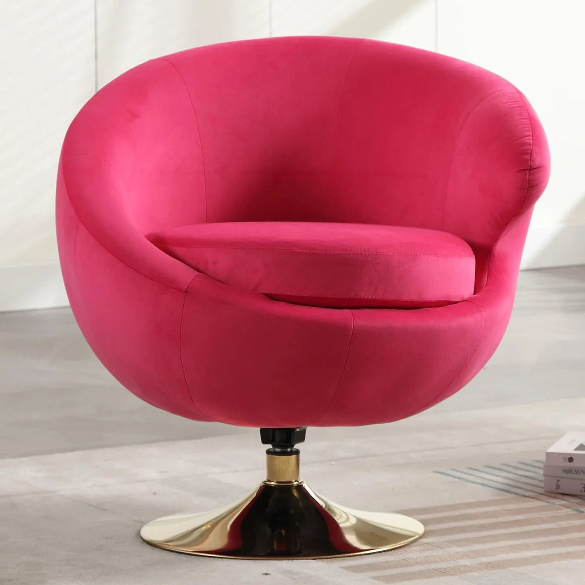 Green Velvet Swivel Barrel Chair J564