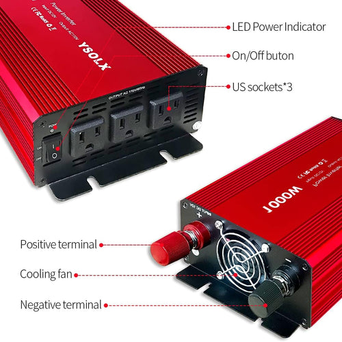 1000 watt Power Inverter with 3 AC Outlets Z733946
