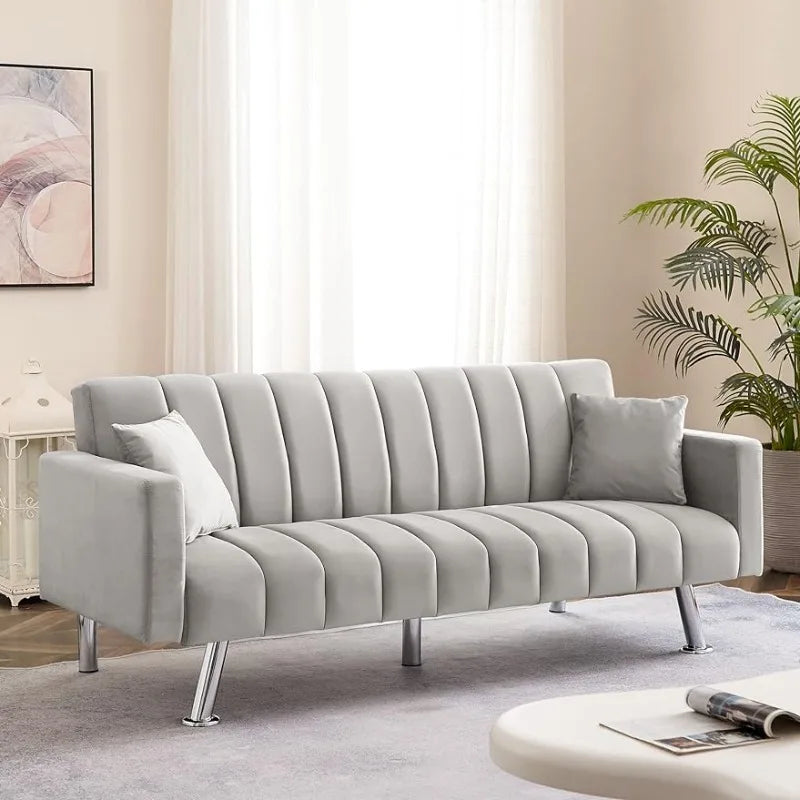 Convertible Sofa Bed with 2 Pillows R95048