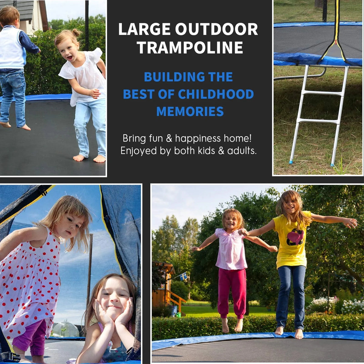 12FT Trampoline with Safety Enclosure Net and Ladder B338495