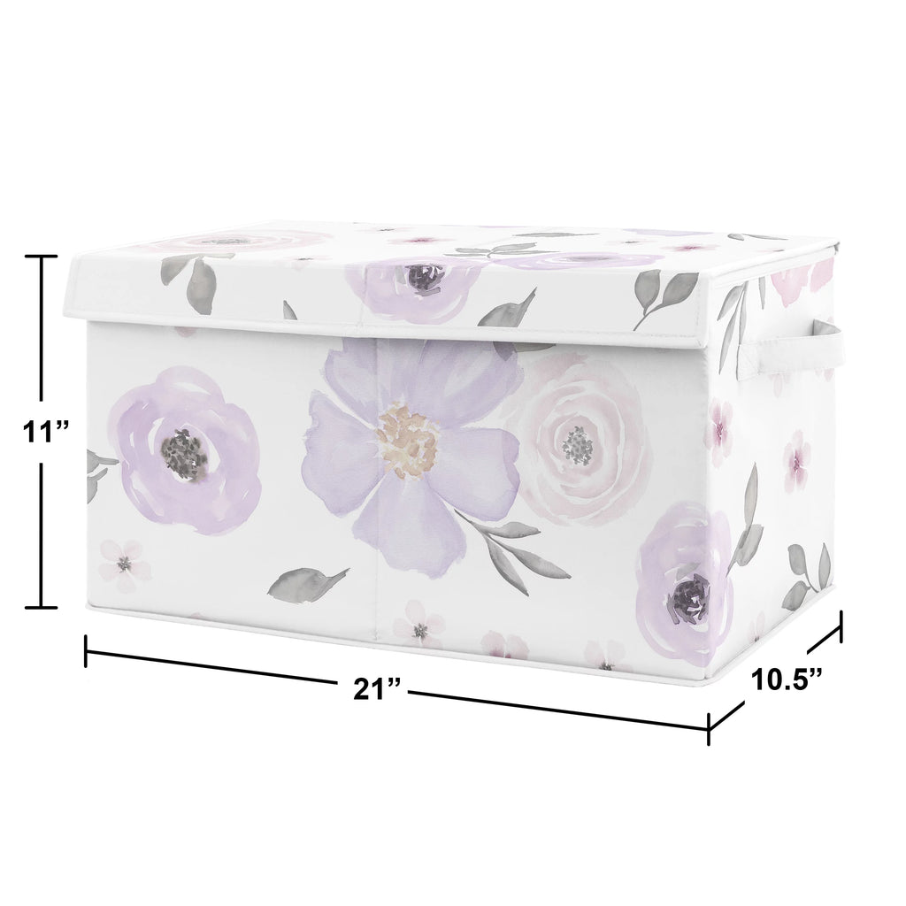 Lavender Purple and Grey Storage Fabric Toy Box N54198