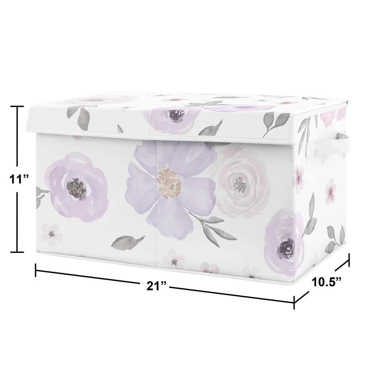 Lavender Purple and Grey Storage Fabric Toy Box N54198