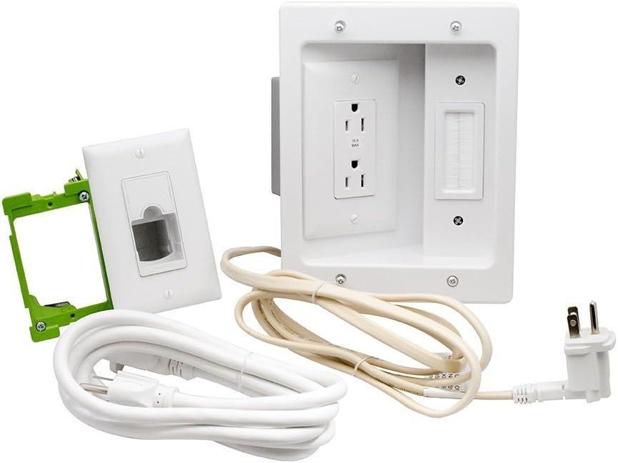 White In Wall TV Power Kit Pack of 2 I2252