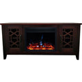 Mahogany Mid-Century Modern Electric Fireplace with Multi-Color Log Insert R6200