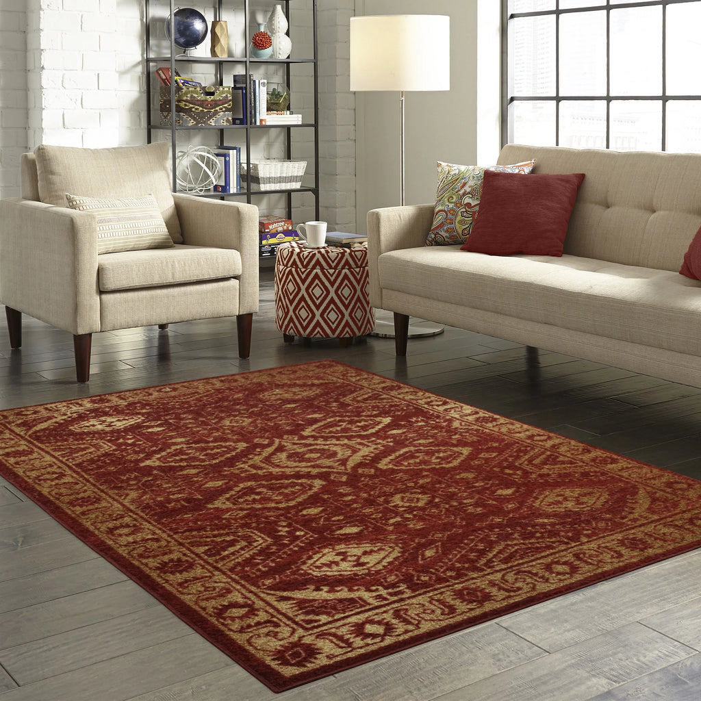 Red Gold 5' x 7' Area Rug Y531199
