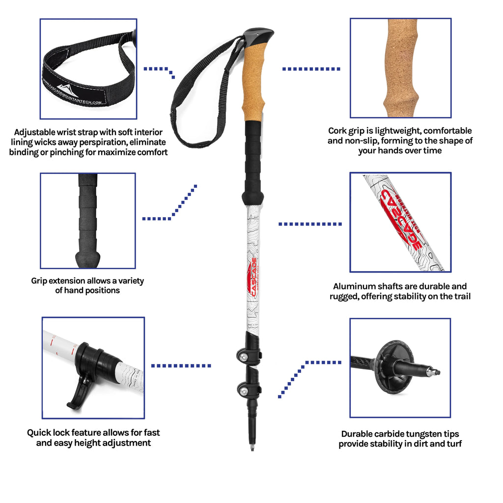 Carbon Fiber Cork Grip Trekking Poles E532
