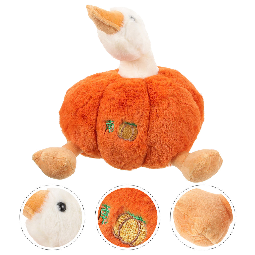 Plush Pumpkin Duck Stuffed Animal Doll G8040