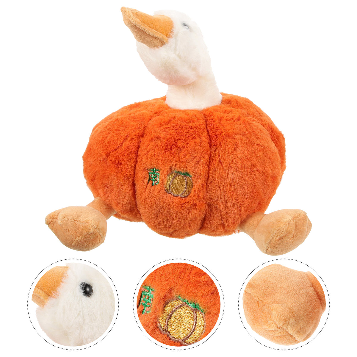 Plush Pumpkin Duck Stuffed Animal Doll G8040