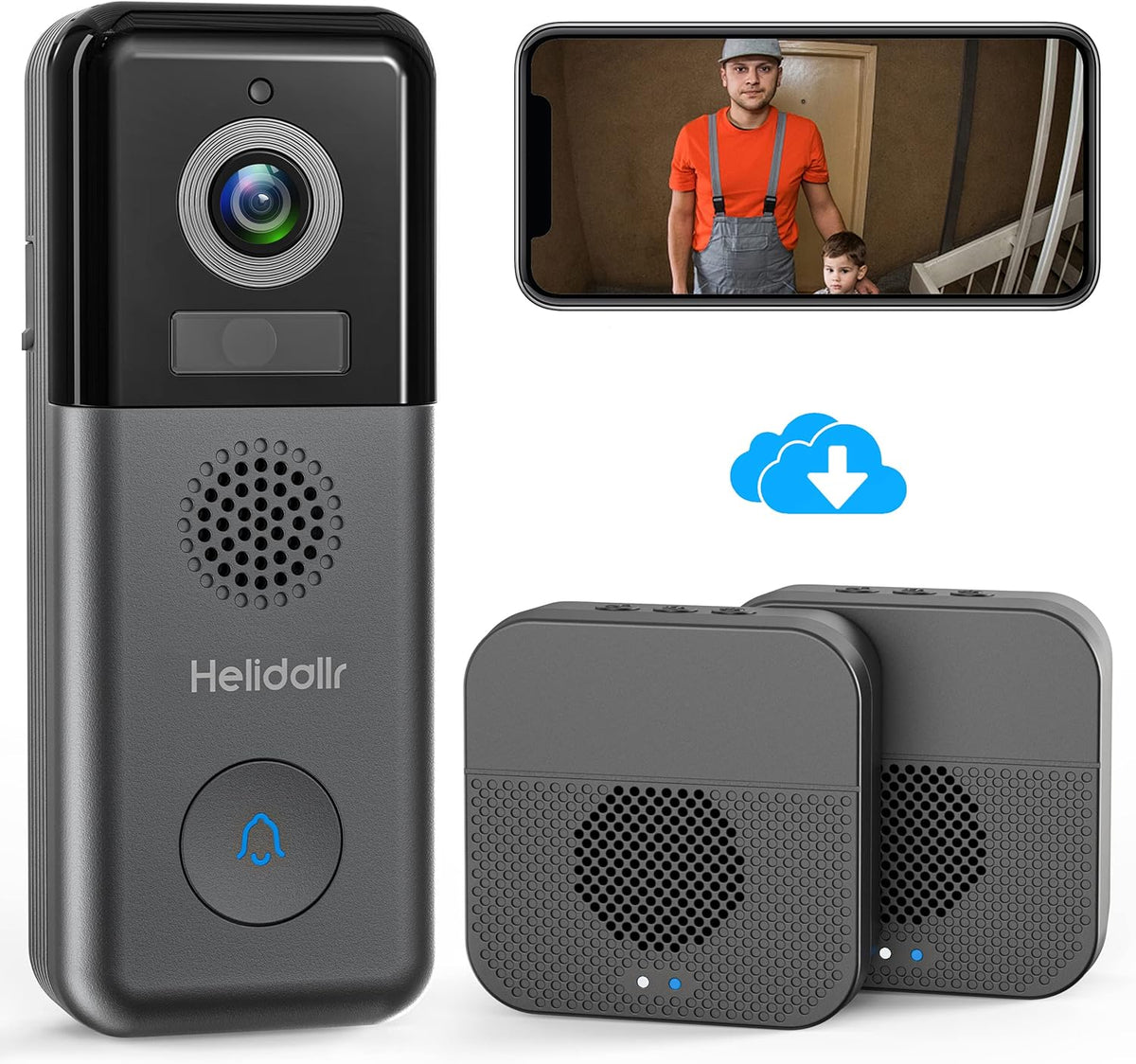 2K Wireless Video Doorbell Camera with Night Vision G297853