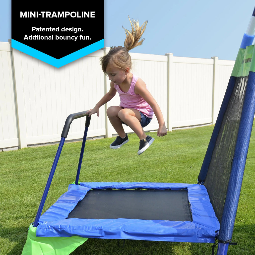 Metal Swing Set with Saucer and Slide X788760