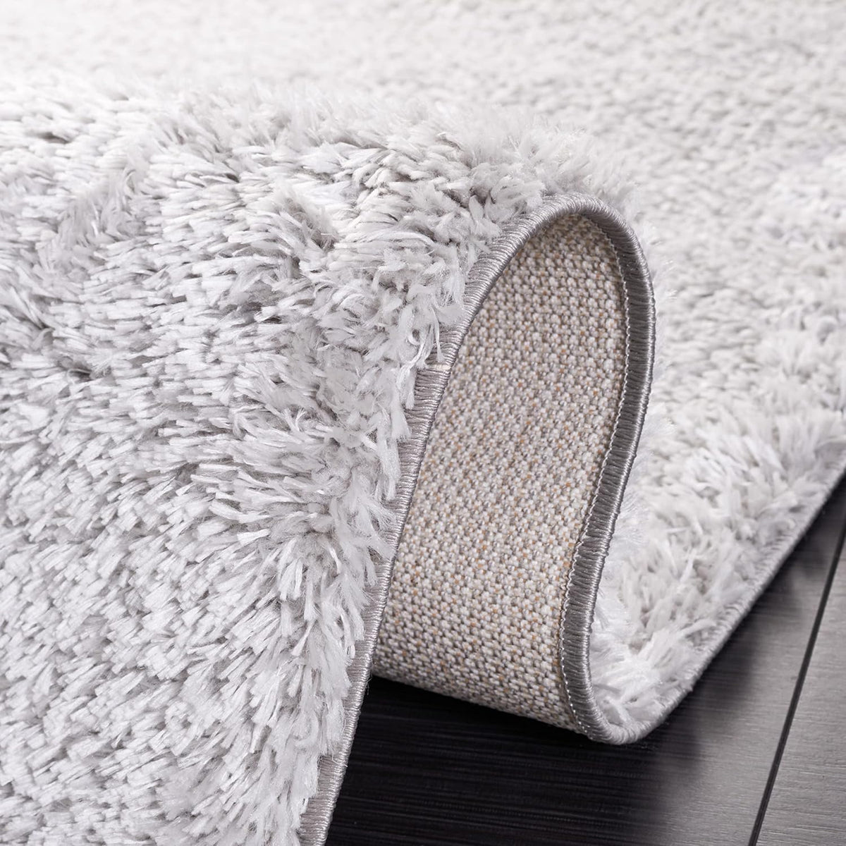 Light Grey 8' x 10' Shag Area Rug K2612