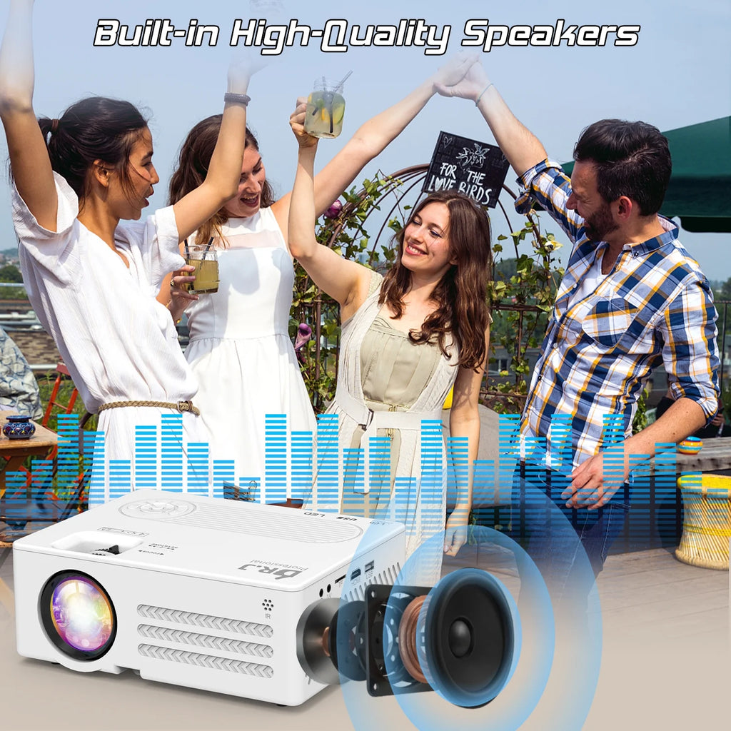 4K Supported Native 1080P Video Projector with 100" Screen K336314