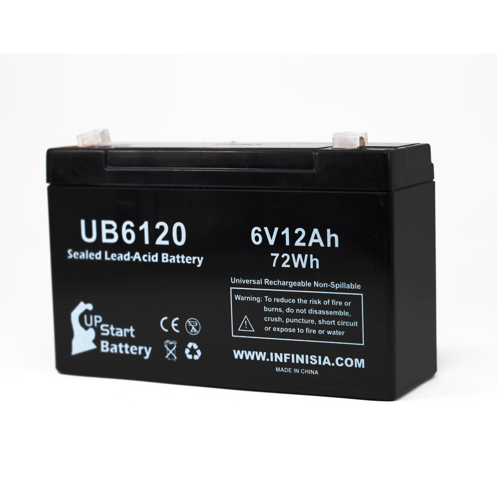6V 12Ah Sealed Lead Acid Battery with F1 to F2 Terminal Adapters T479