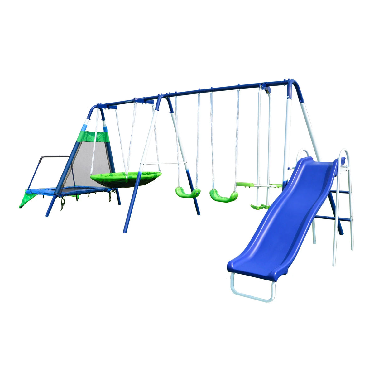 Metal Swing Set with Saucer and Slide X788760