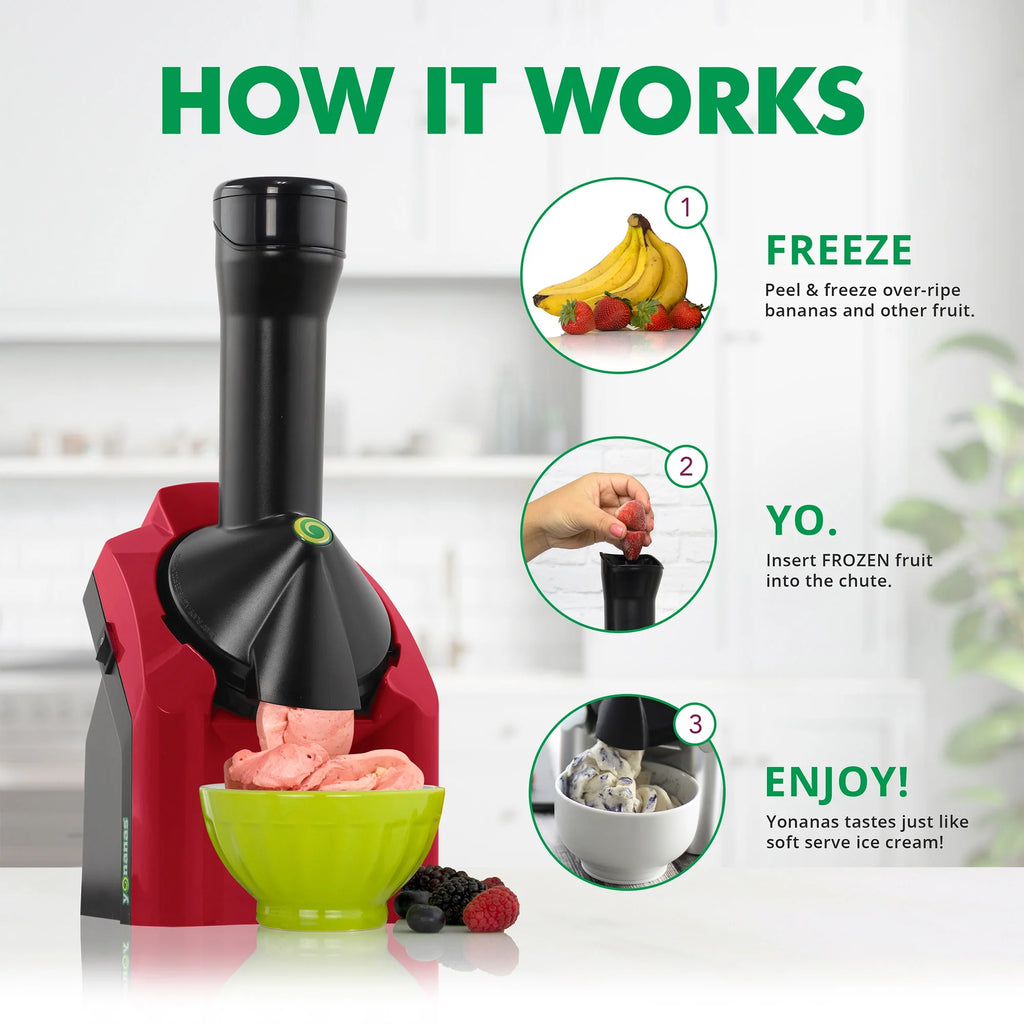 Red Frozen Fruit Dessert Maker with Recipe Book I11299