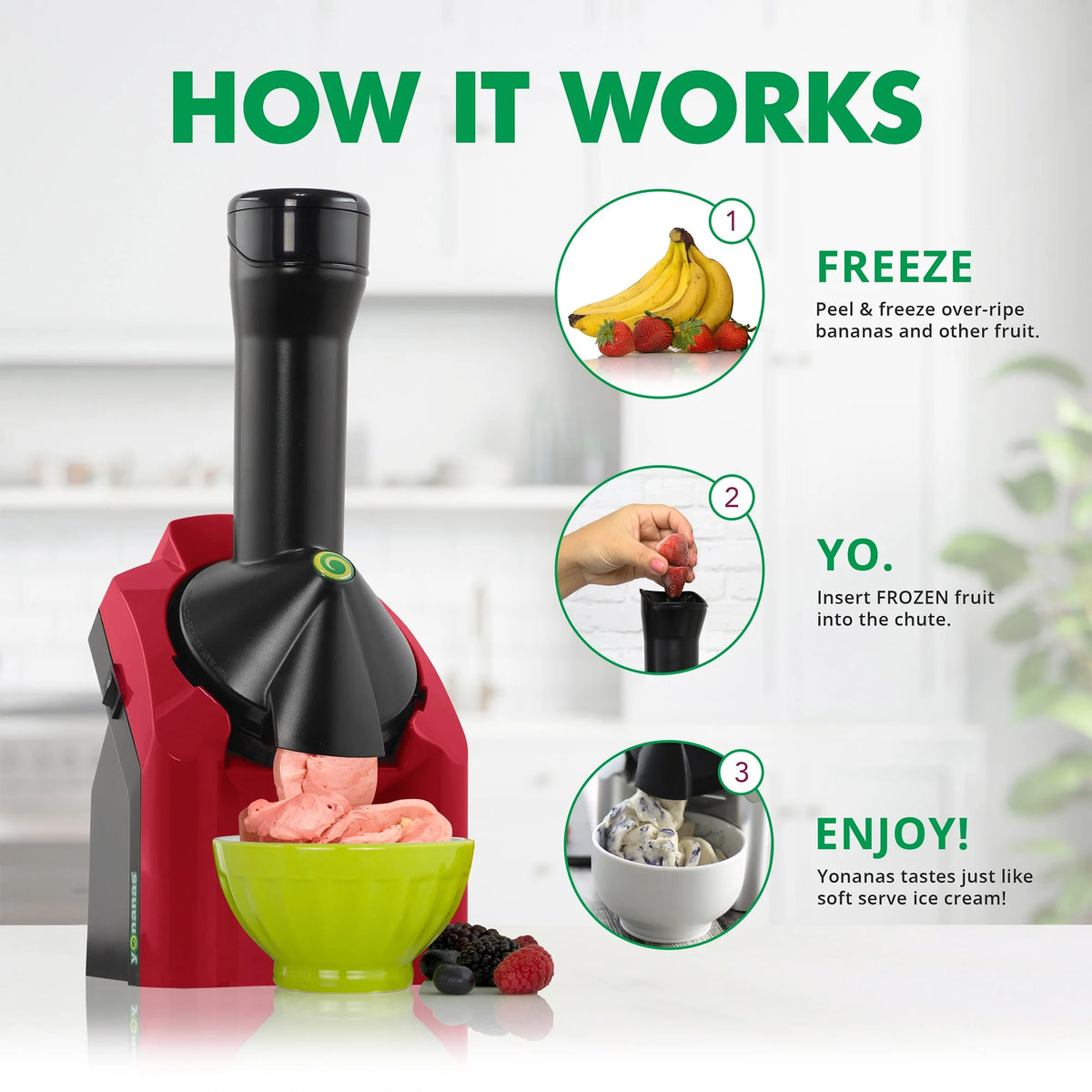 Red Frozen Fruit Dessert Maker with Recipe Book I11299