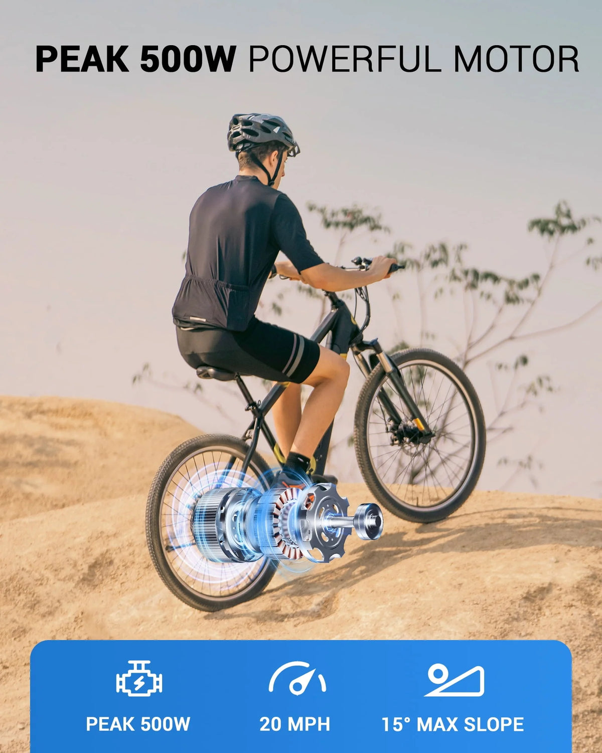 350W 26 Electric Mountain Bike with Removable Battery 7 Speed A519