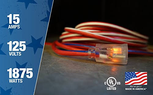 100-Feet 12/3 Extension Cord with Lighted End C655668