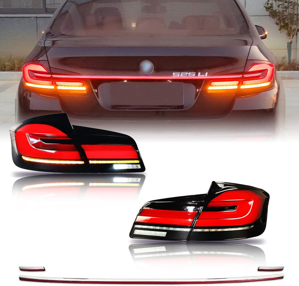 Smoke LED Tail Lights Set of 2 for BMW 5 Series J283