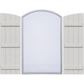 Rustic Faux Wood Shutters with Elliptical Arch Top U7354