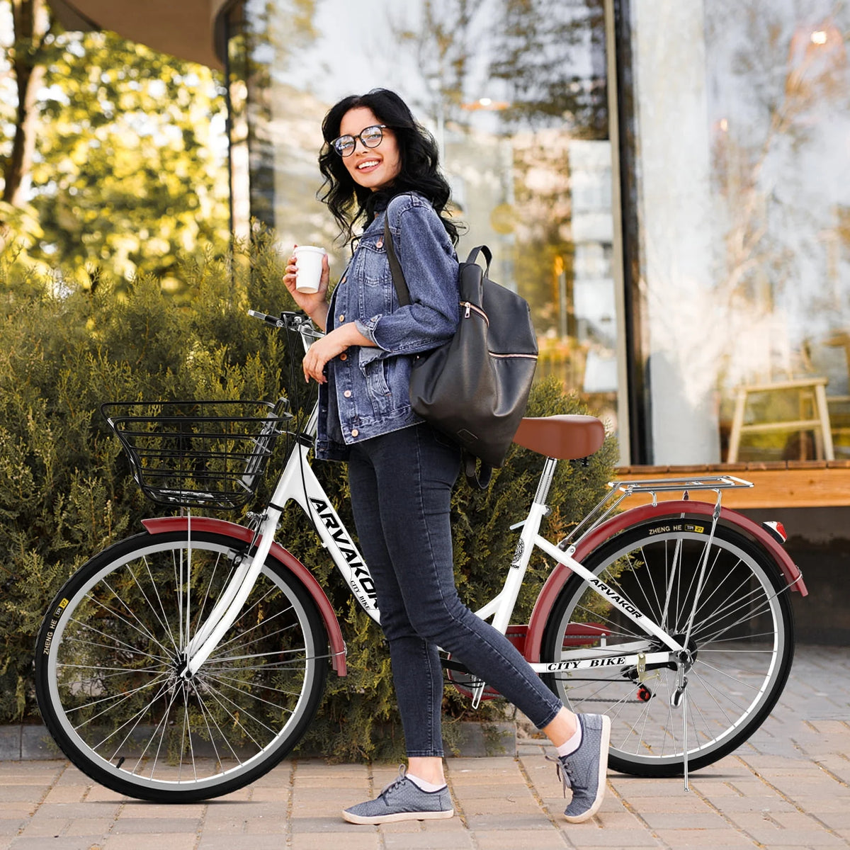 26 Inch White Cruiser Bike S48141