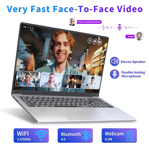 16 Inch Laptop Computer with 16GB RAM 1TB SSD N100 Processor FHD 1920 * 1200 Backlit Keyboard Windows 11 Pro Fingerprint Unlock H13218