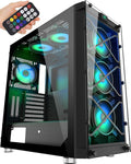 ATX Mid Tower Computer Case with Tempered Glass T698134