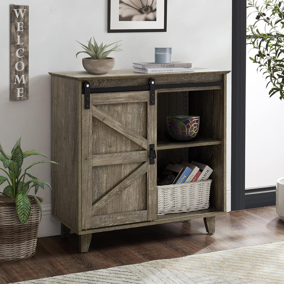 50 inch Sideboard Buffet with Sliding Barn Doors L516354