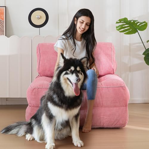 Pink Folding Sofa Bed with Pillow R716350