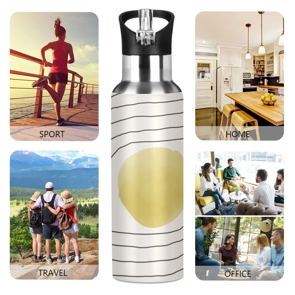 Stainless Steel Vacuum Insulated Water Bottle with Straw Lid 20 OZ O437