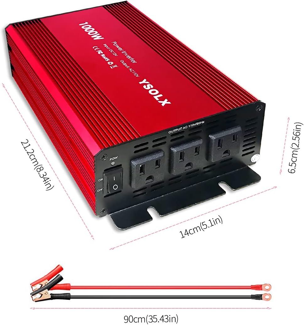 1000 watt Power Inverter with 3 AC Outlets Z733946