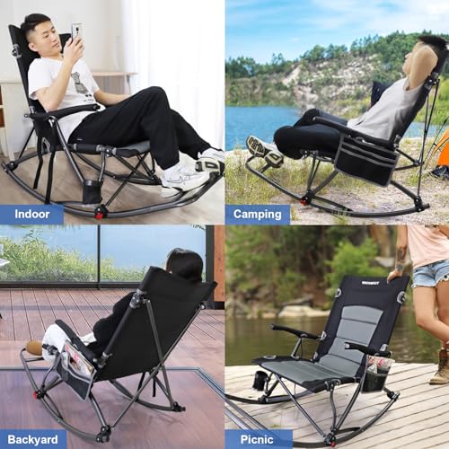 Folding Oversized Padded Camping Chair with Foot Rest J7231