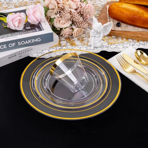 350Pcs Gold Dinnerware Set for 50 Guests O226814