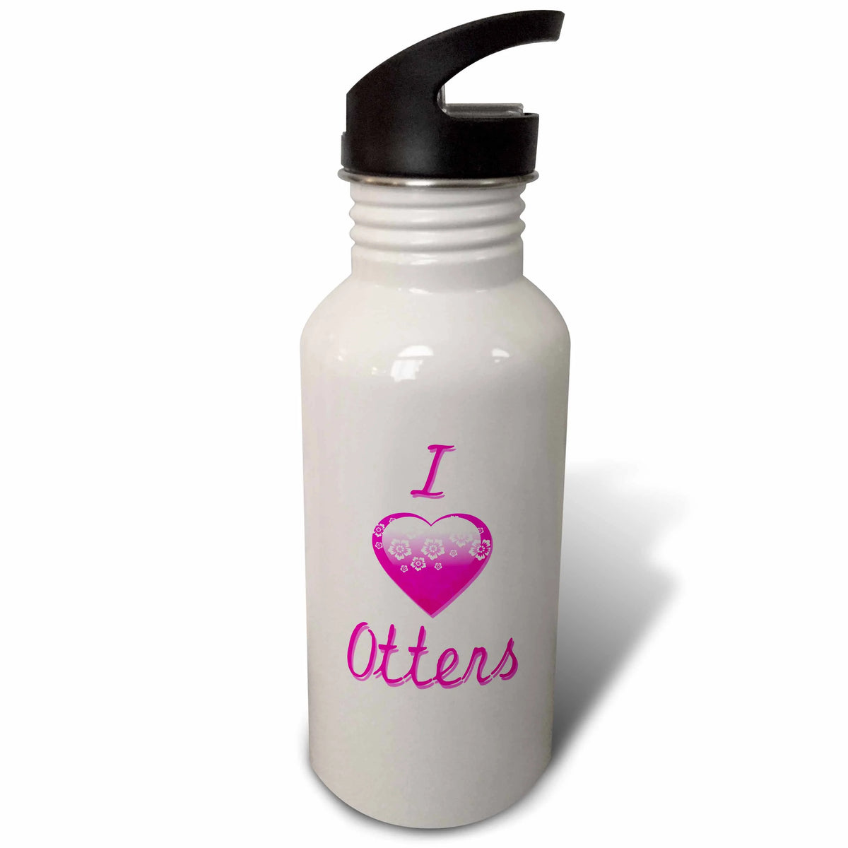 Pink Flowery 21 oz Sports Water Bottle I3029