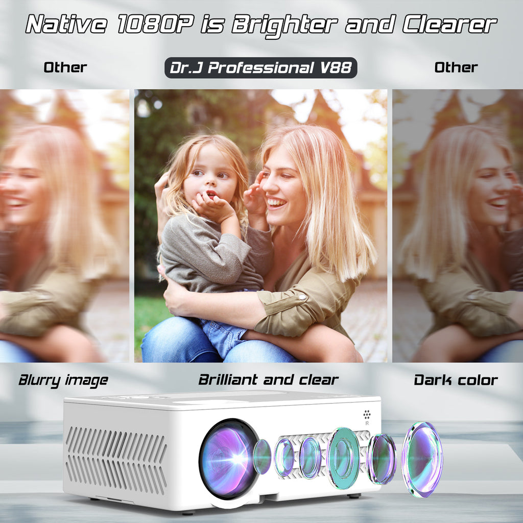 4K Supported Native 1080P Video Projector with 100" Screen K336314