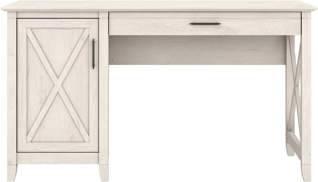 54W Linen White Oak Computer Desk with Storage L51534