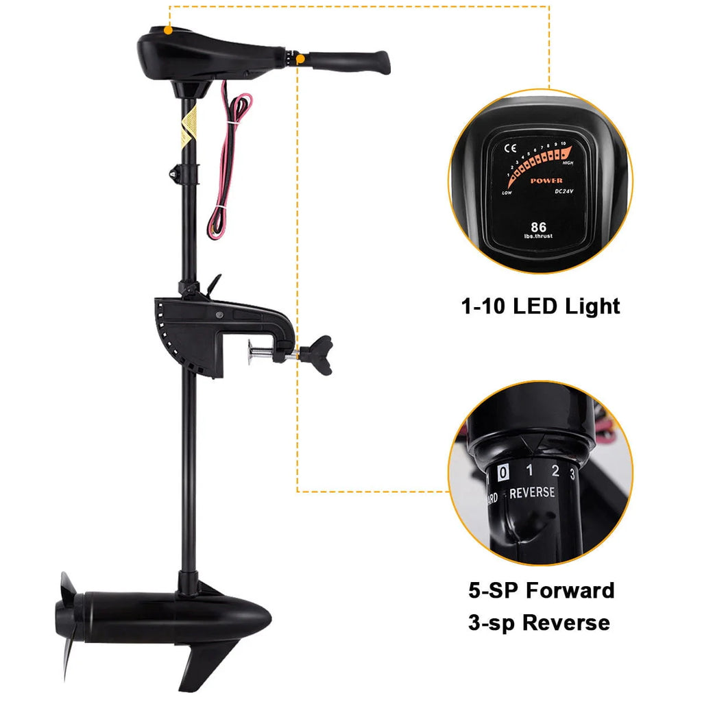 86lbs Freshwater Transom Mounted Trolling Motor 36 Shaft N272