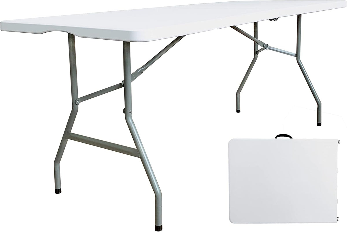 6 ft Folding Plastic Table with Handle J679619