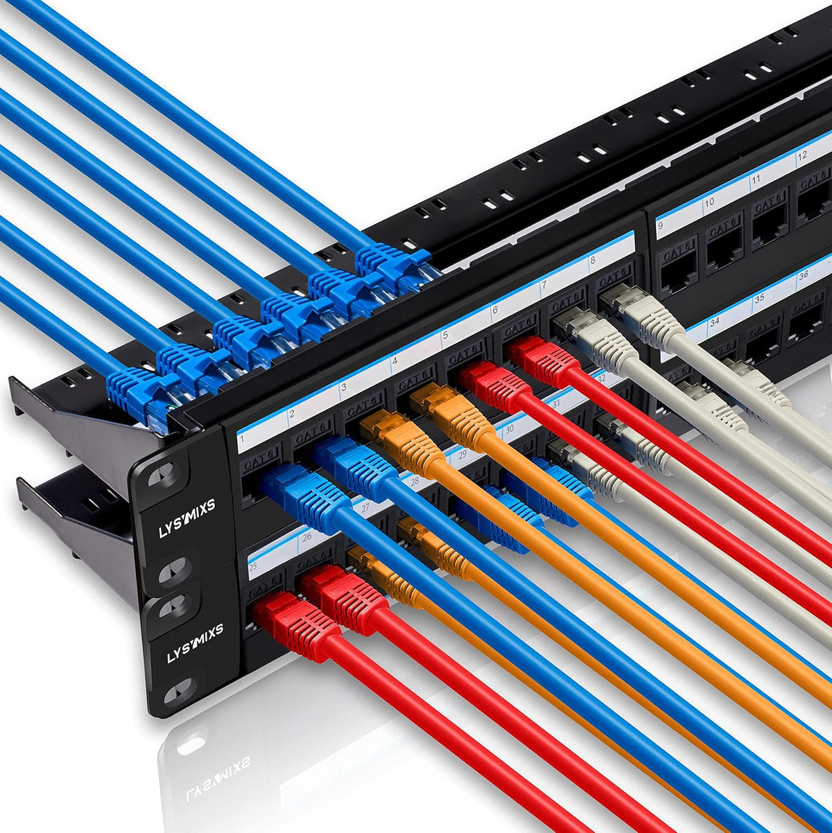 48 Port Cat6 Feed Through Patch Panel E3735