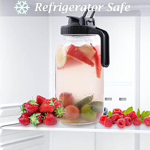64 OZ Glass Pitcher With Pour Spout Lids G1440