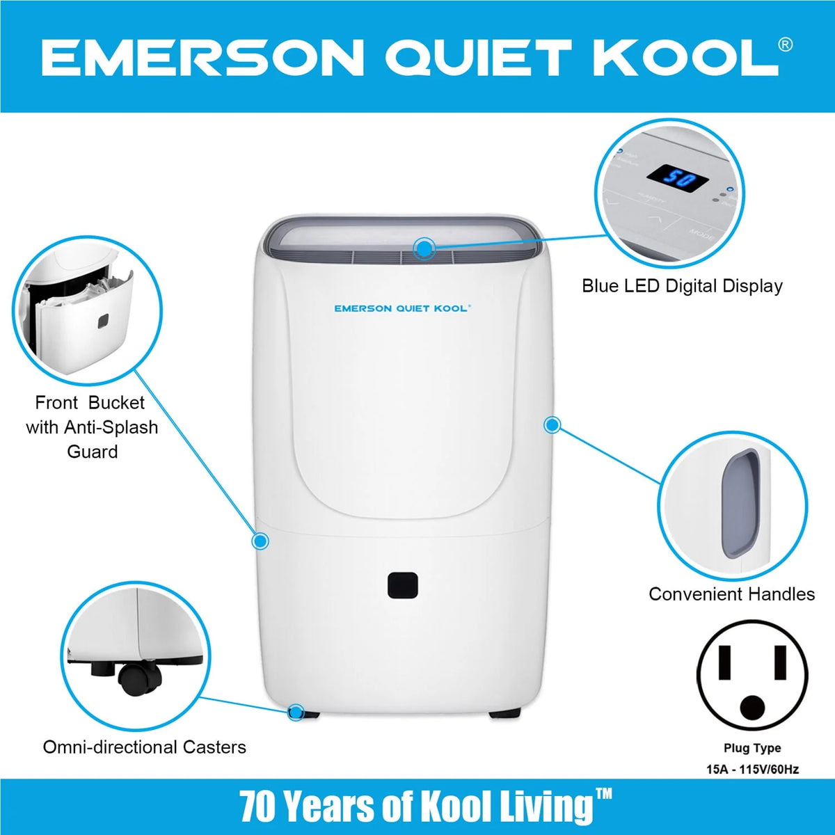 40 Pint Dehumidifier with Front-Access Collection Bucket & 24-Hour Timer G9514