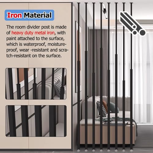 White 8 Pcs Metal Iron Room Divider U388