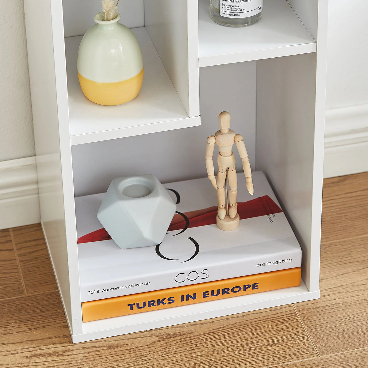 White 2-Tier Wood Bookcase Set of 2 V222