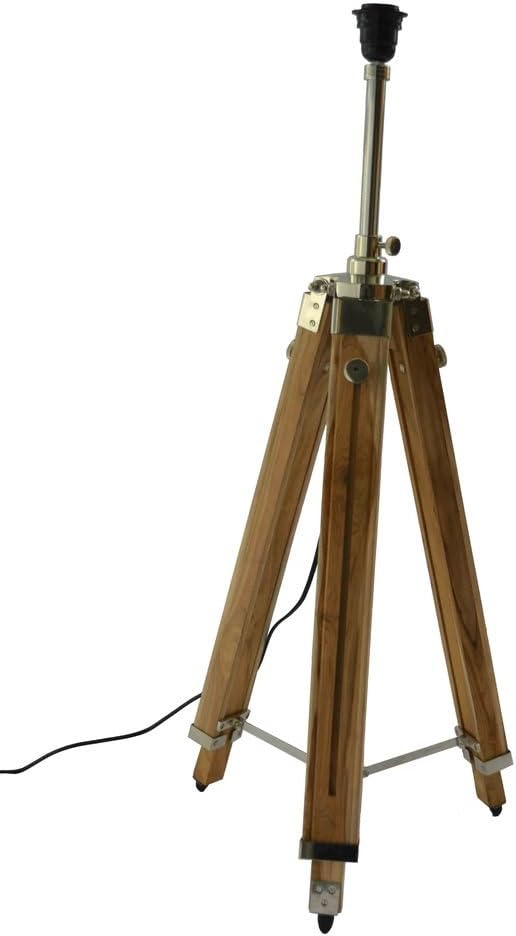 Teak Wood Tripod Floor Lamp Y248598