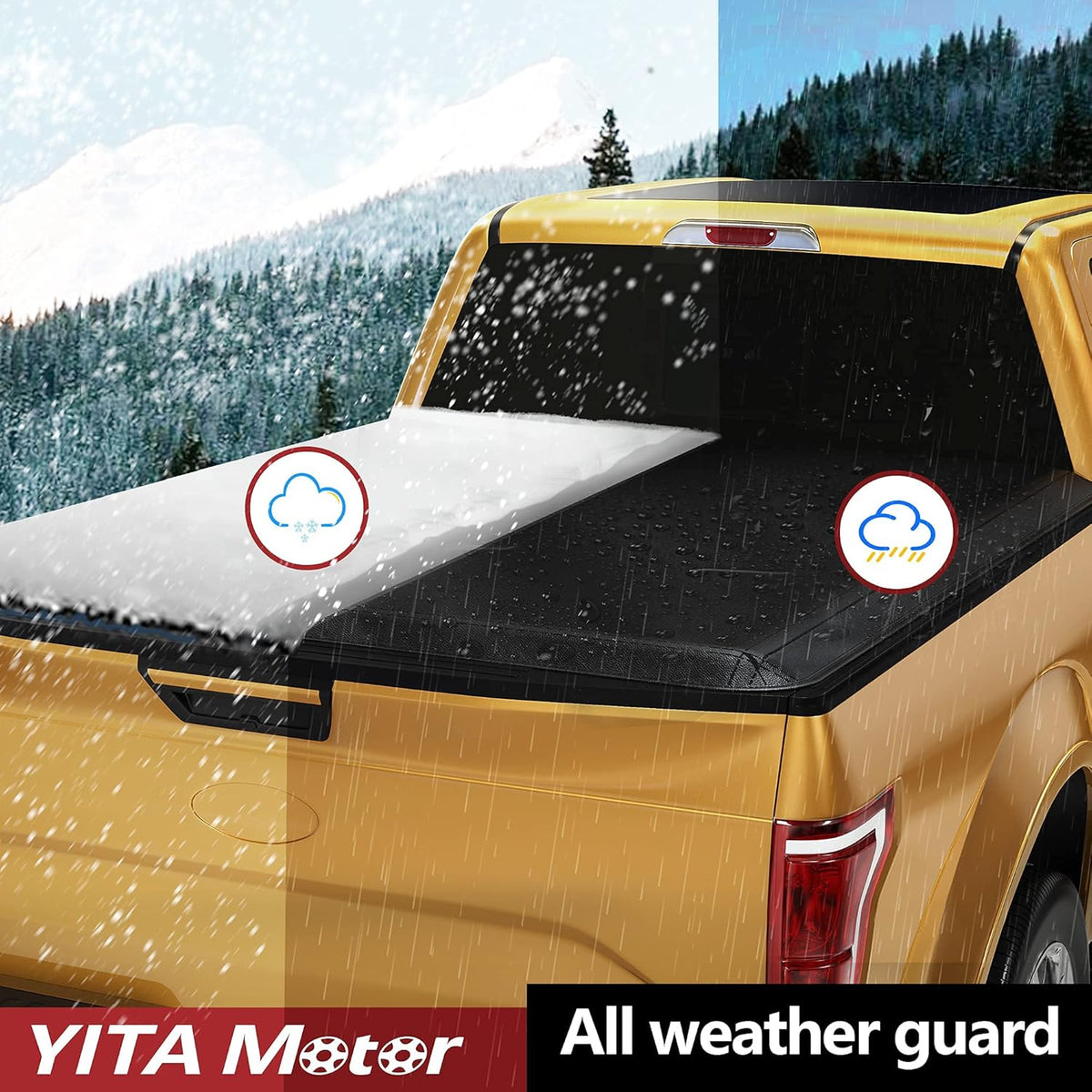 Soft Tri-fold Truck Bed Tonneau Cover for 2019-2022 Chevy Silverado/GMC Sierra 1500, 6.6 ft Bed P724027