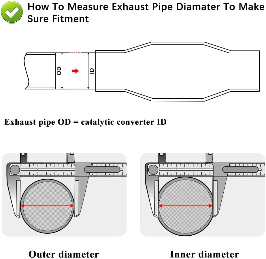 2.5" Inlet/Outlet Universal Catalytic Converter Pack of 2 Y707