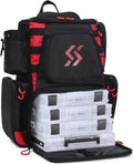 Waterproof Fishing Tackle Backpack with 4 Trays and Rain Cover J91245