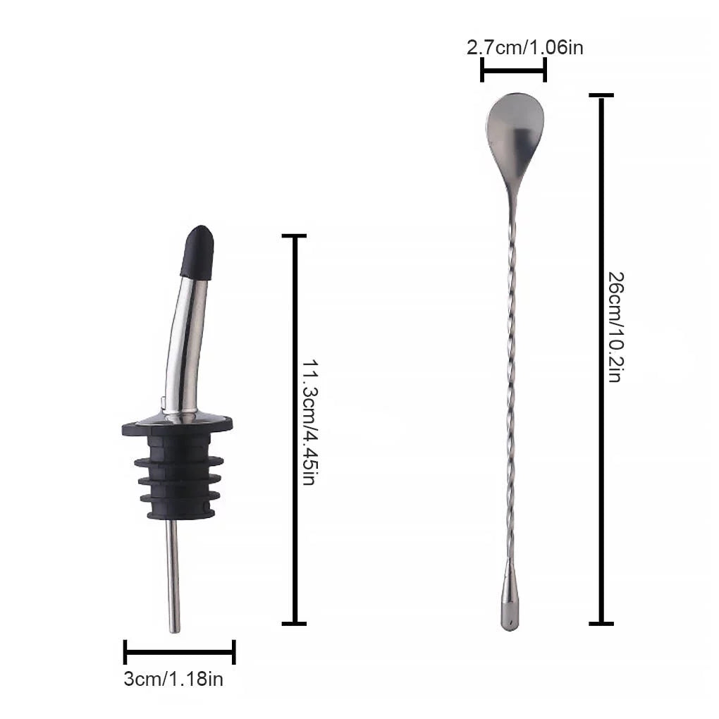 10 Pcs Stainless Steel Bartender Kit U3442
