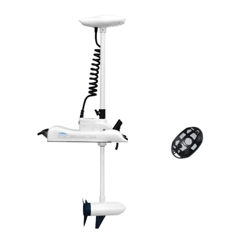 White 12V 55LBS 54inch Electric Bow Mount Trolling Motor with 2.4G Remote Control J54374